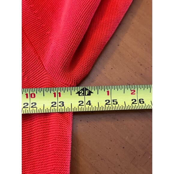 Akris Cotton V-Neck Long Sleeve Cardigan In Tomato Red Size 14 - Picture 16 of 16